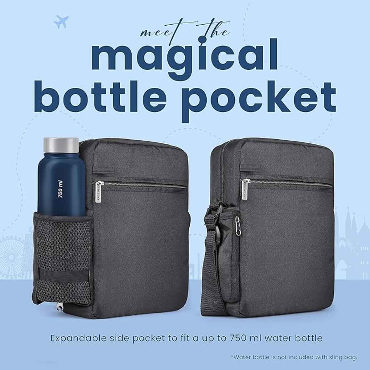 Craloft 11.5-Inch Side Sling Bag for Men & Women - Crossbody Travel Bags for Tablet/iPad Passport