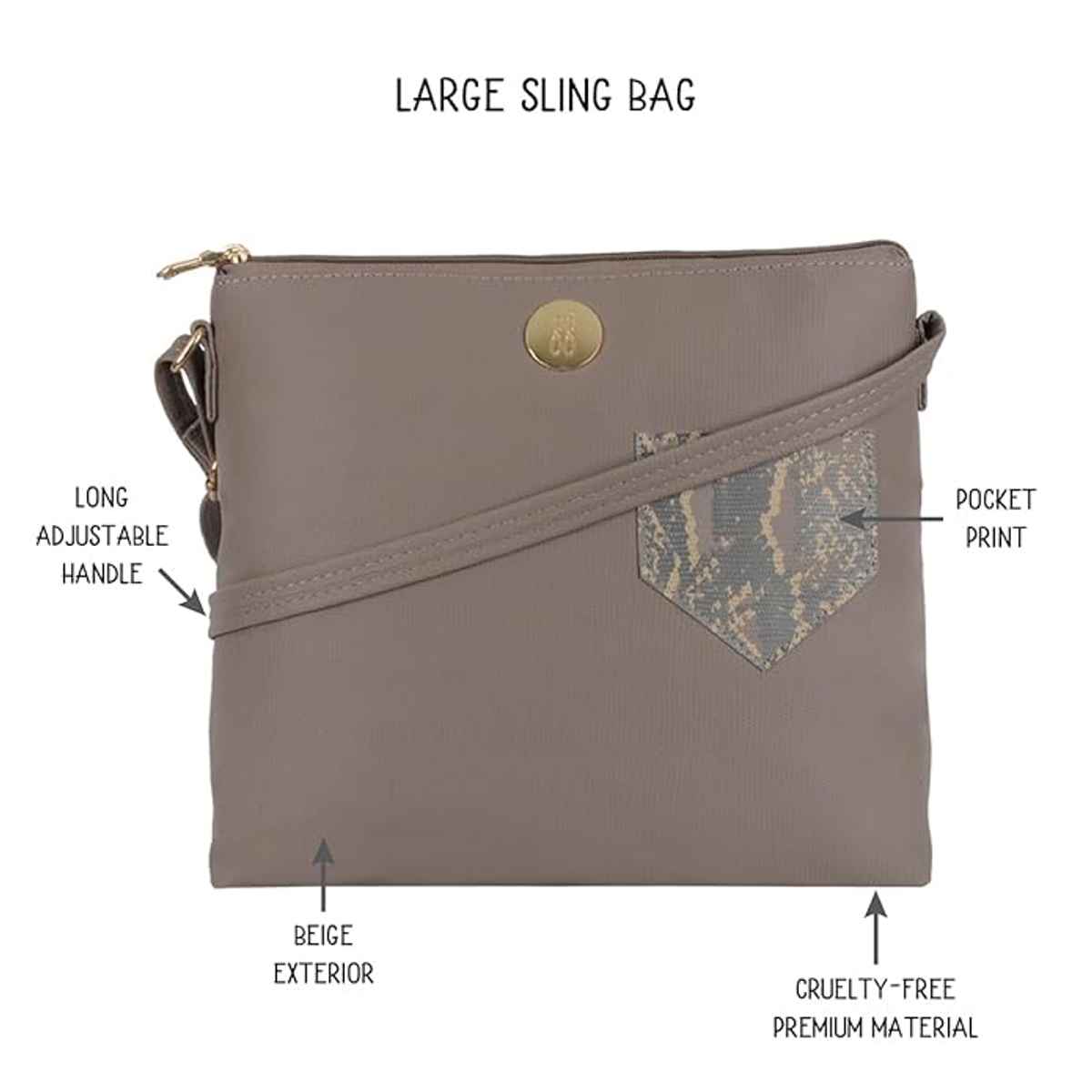 Baggit Women M1 Beige Satchel Bags