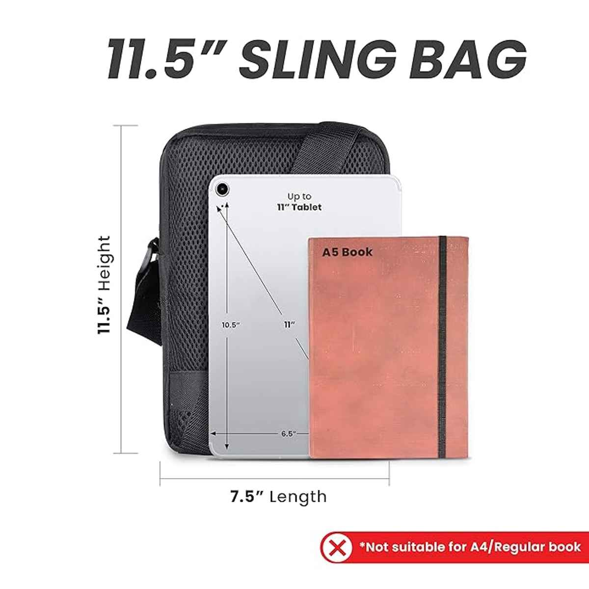 Craloft 11.5-Inch Side Sling Bag for Men & Women - Crossbody Travel Bags for Tablet/iPad Passport