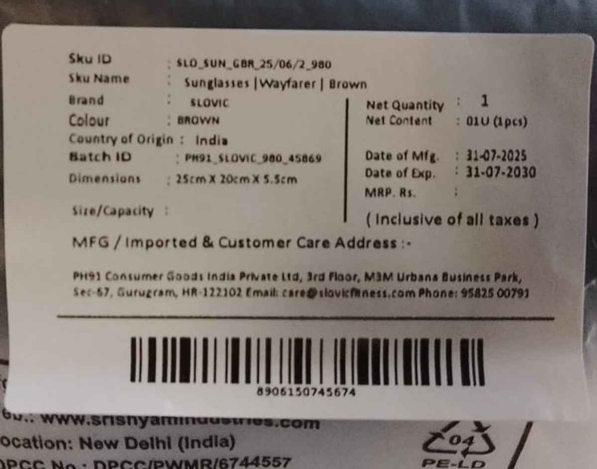 Slovic Brown Wayfarer Style Sunglasses with UV Protected Lenses for Men & Women Lightweight