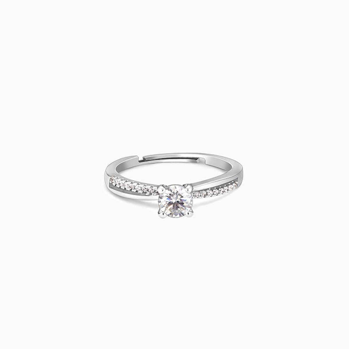 Giva Silver Zircon Layered Ring