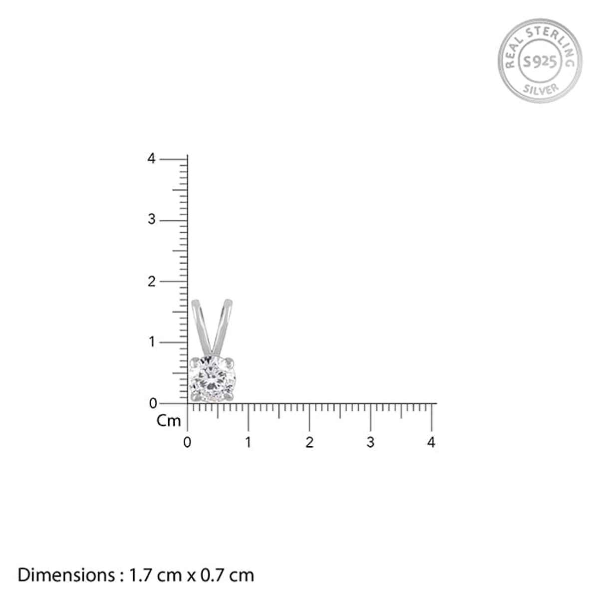 Giva Anushka Sharma Silver Zircon Pendant with Link Chain | PD059