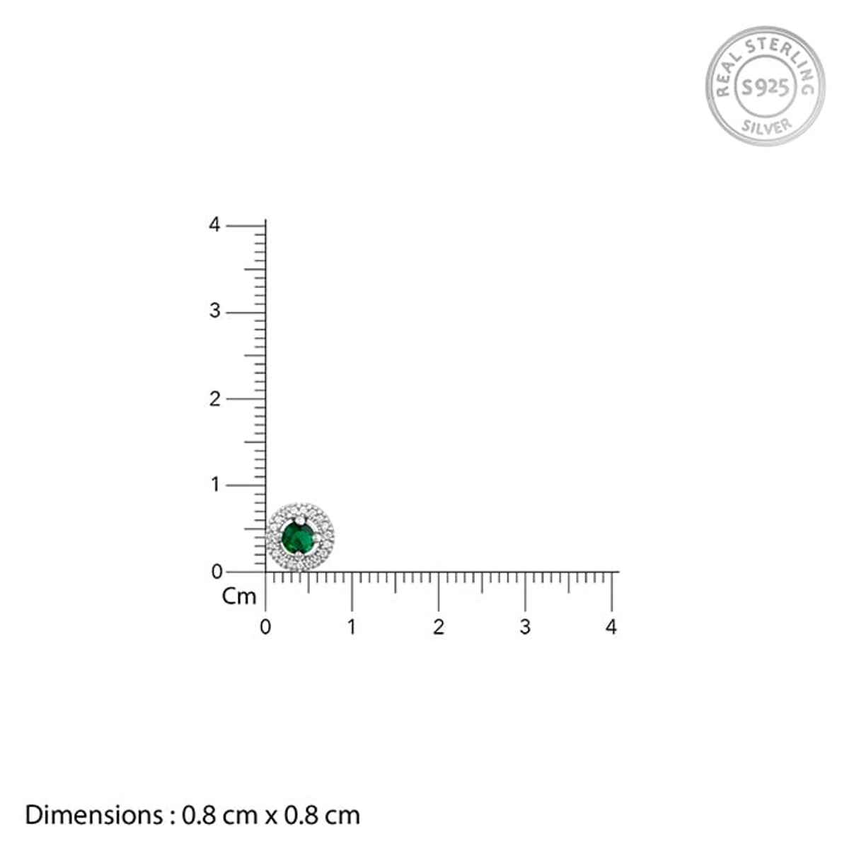 Giva Silver Forest Green Shining Halo Studs