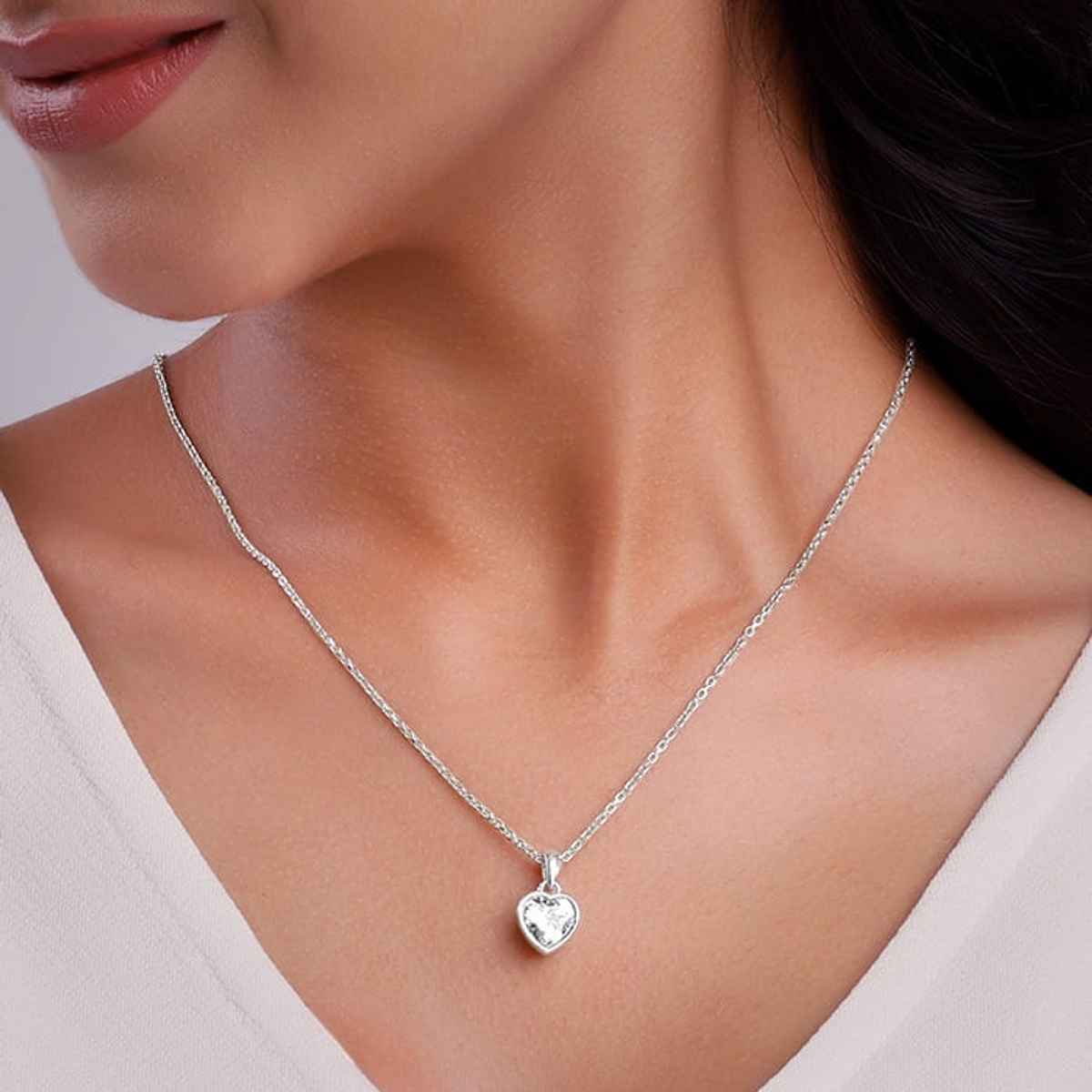 Giva Silver Coeur Pendant with Box Chain