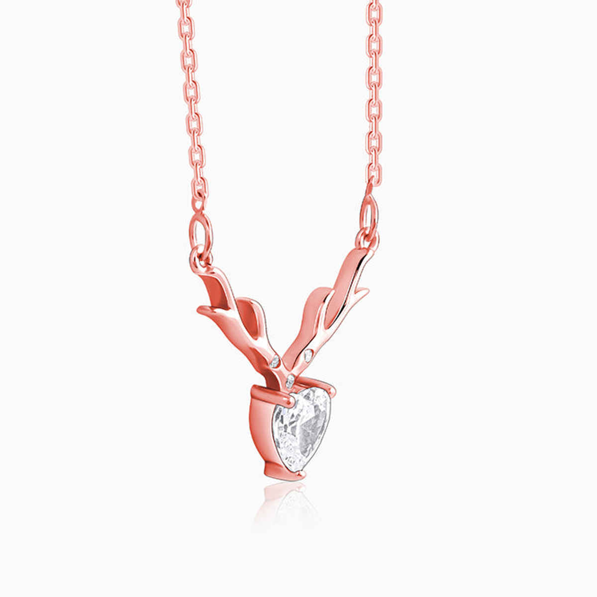 Giva Rose Gold Deer Heart Necklace | PD01335