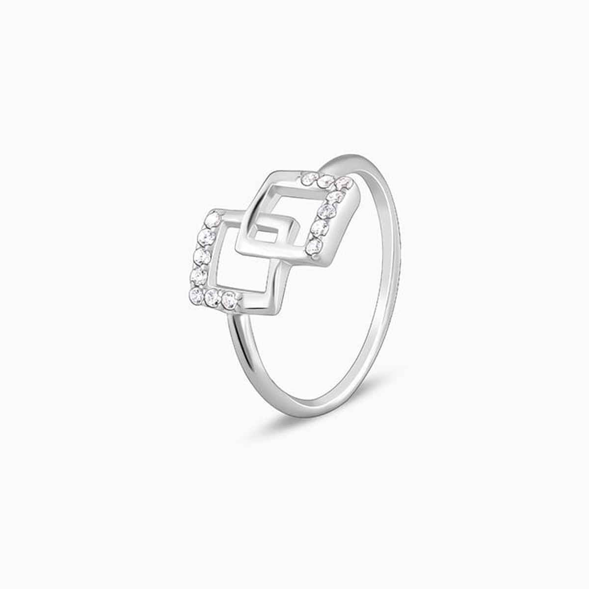 Giva Silver Square Duo Ring | R01579