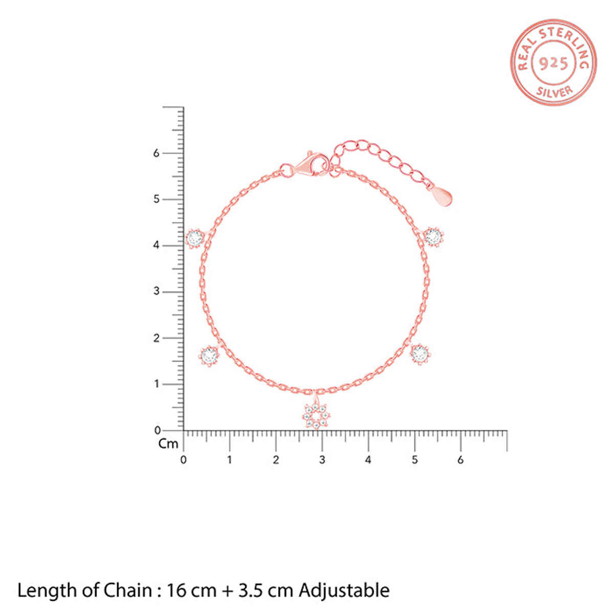 Giva Anushka Sharma Rose Gold Flower Charm Bracelet | BR0112