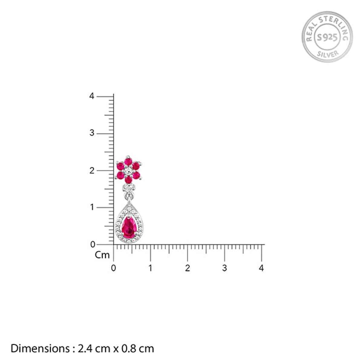 Giva Silver Pink Flower Mini Drop Earrings