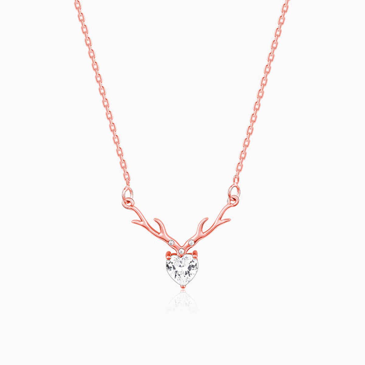 Giva Rose Gold Deer Heart Necklace | PD01335
