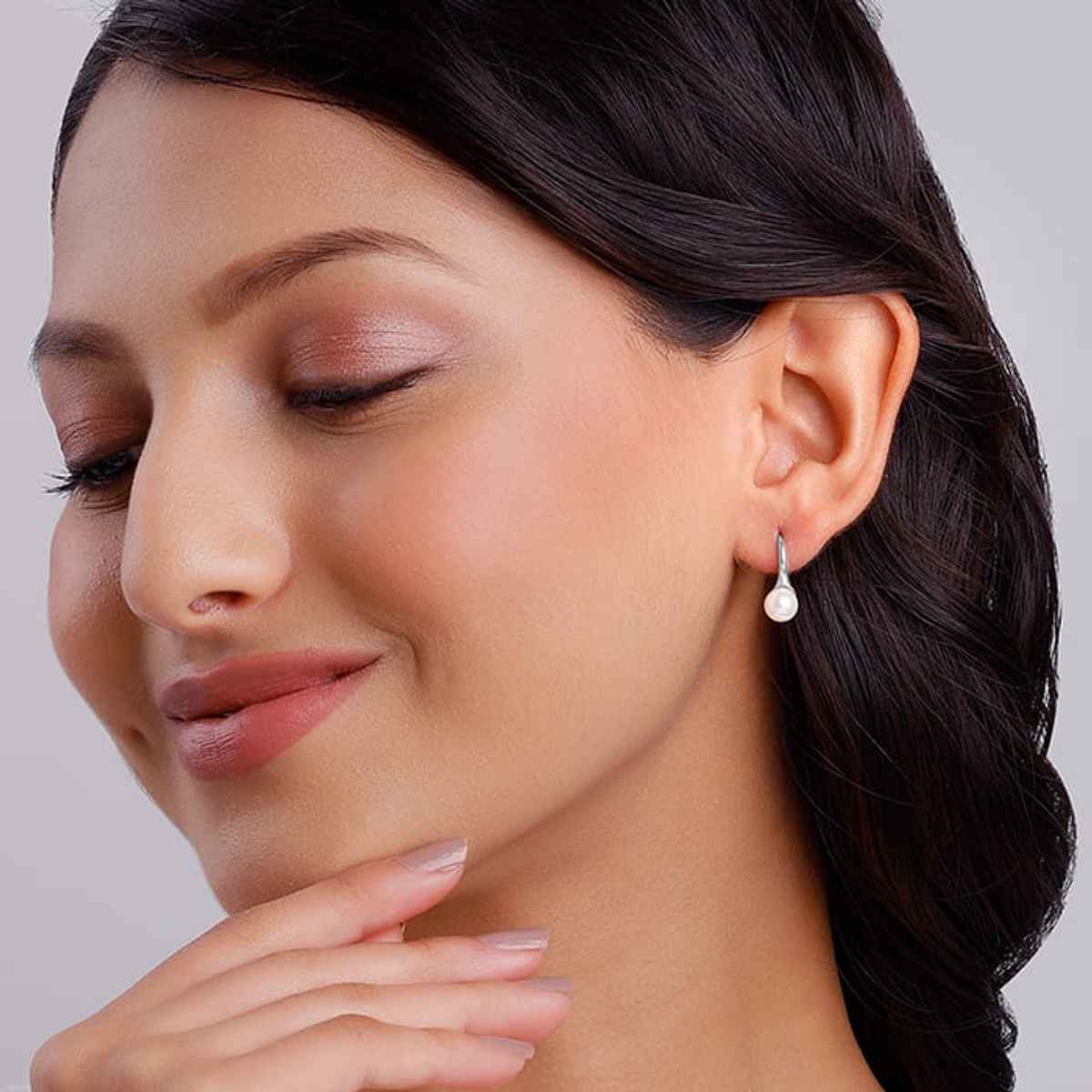 Giva Silver Pearl Small Stud Earrings