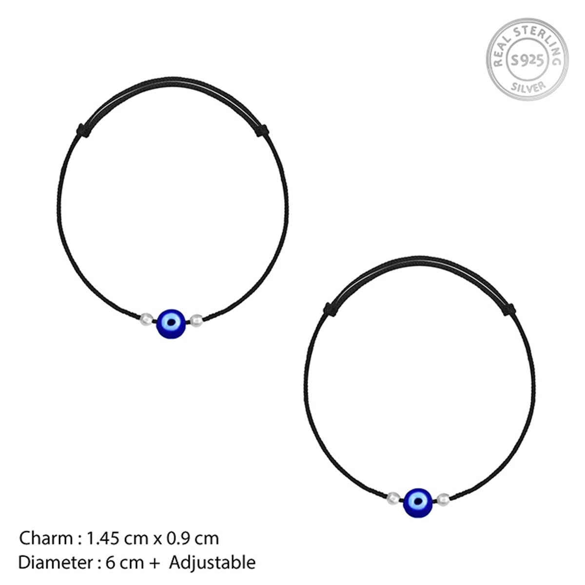 Giva Silver Evil Eye Anklet