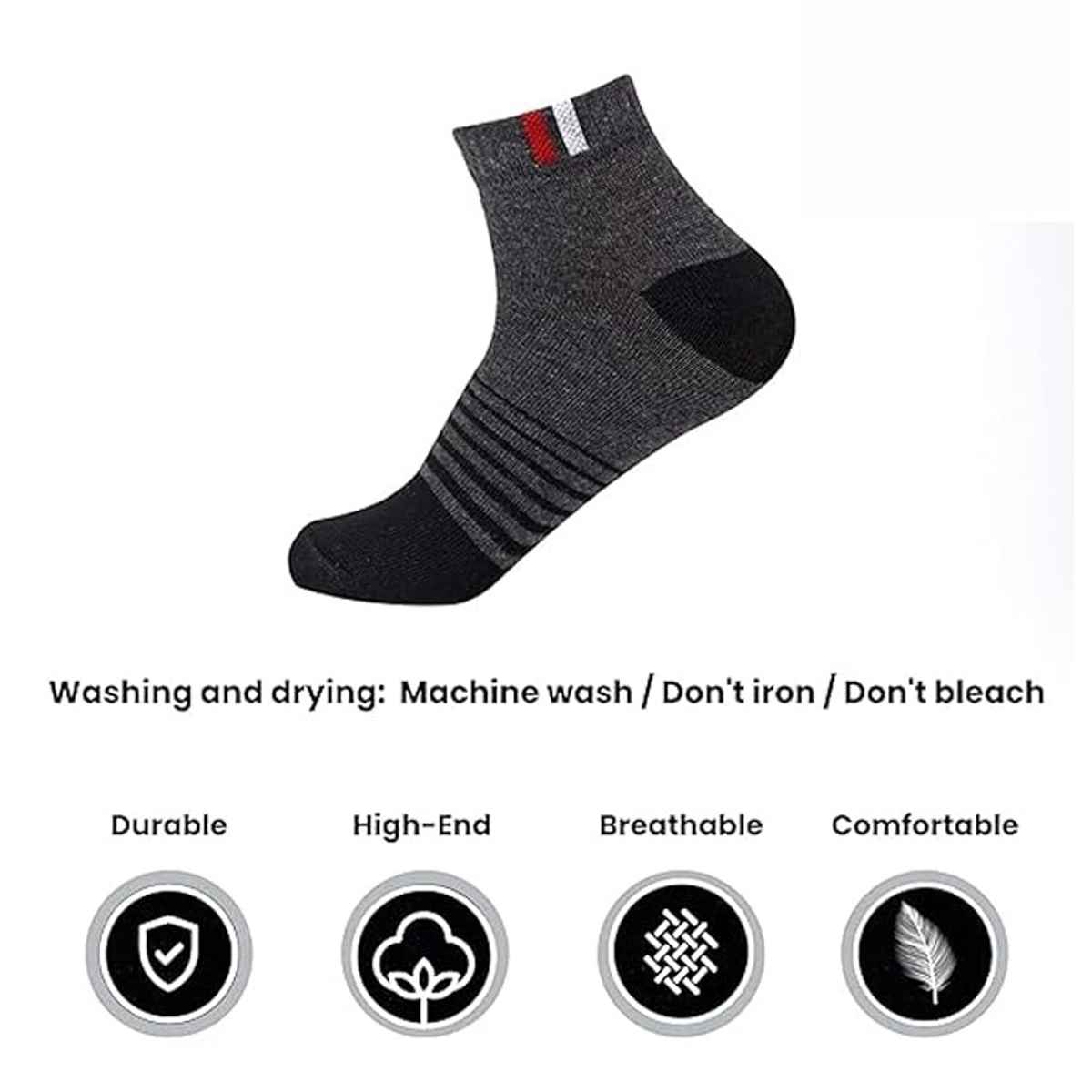 Sjeware Unisex Solid Cotton, Elastane, and Polyester Ankle Socks | Assorted - One Size