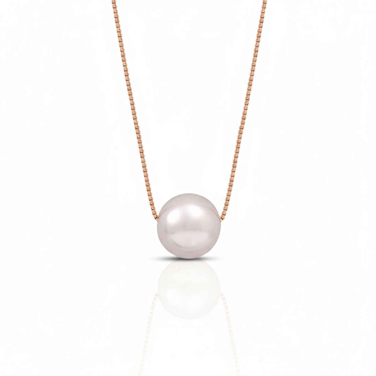 Zavya Solid Pearl Rose Gold Plated 925 Sterling Silver Pendant Necklace