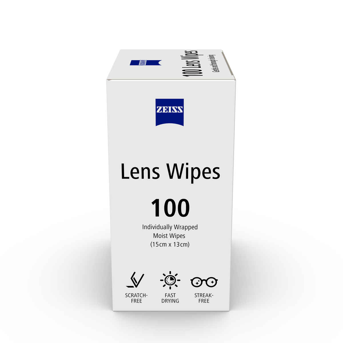 ZEISS Lens Wipes 100ct - Lens Cleaner for Spectacles, Eyeglasses, Sunglasses and Camera Lenses