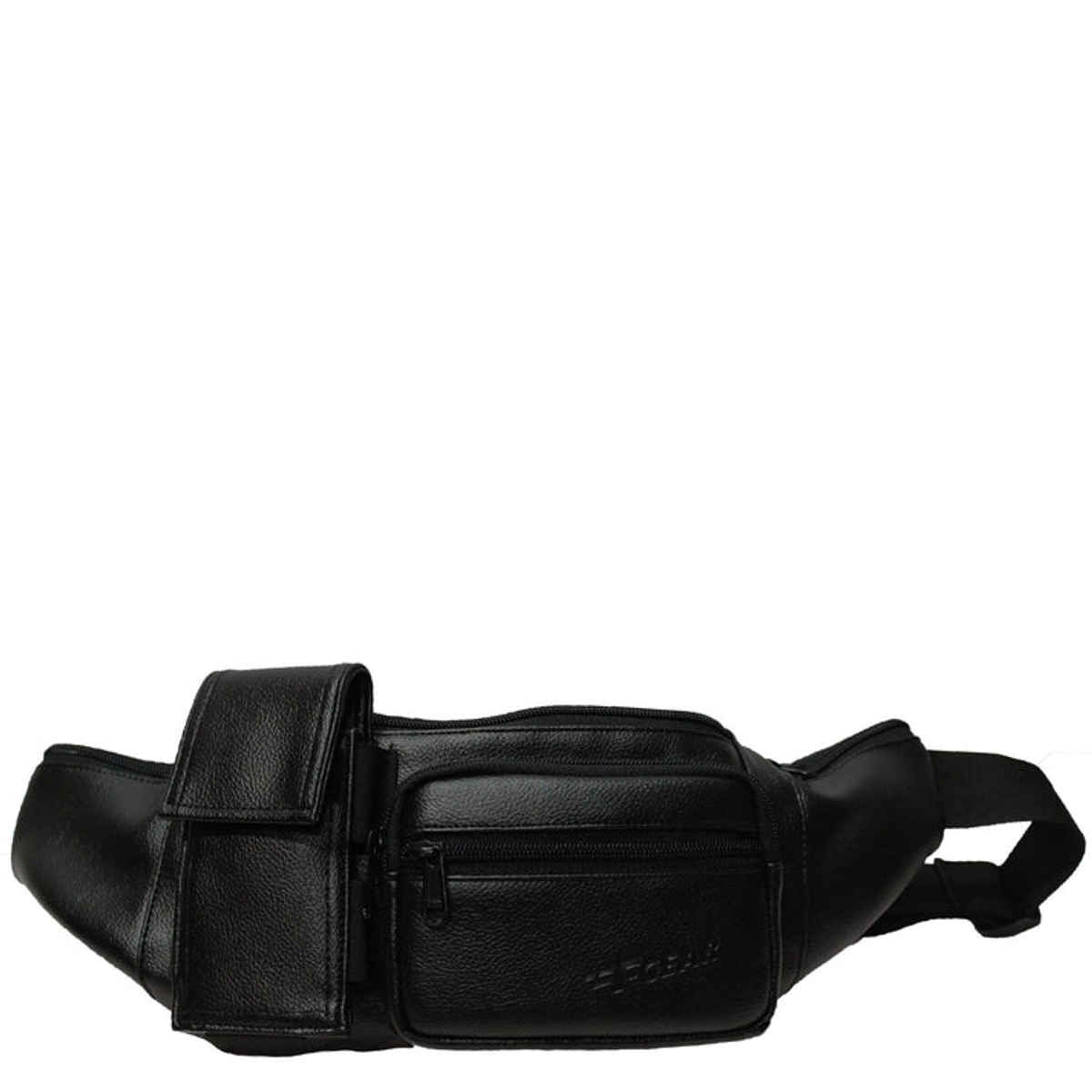 F Gear Unisex Artificial Leather 2 L Waist Bag | Black