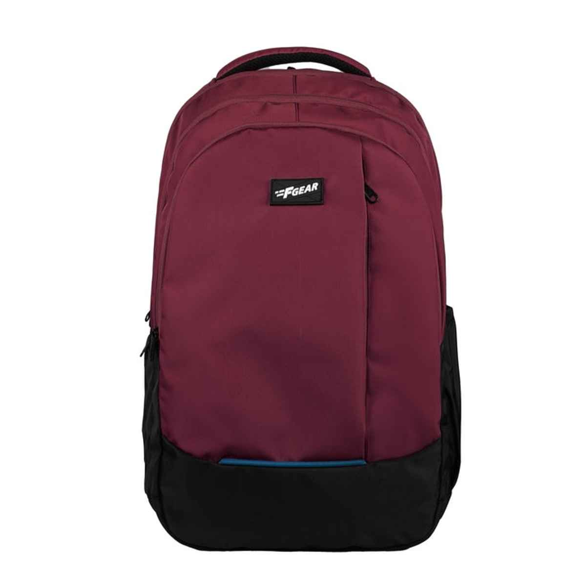 F Gear Unisex Solid Polyester 29 L Backpack | Black and Maroon