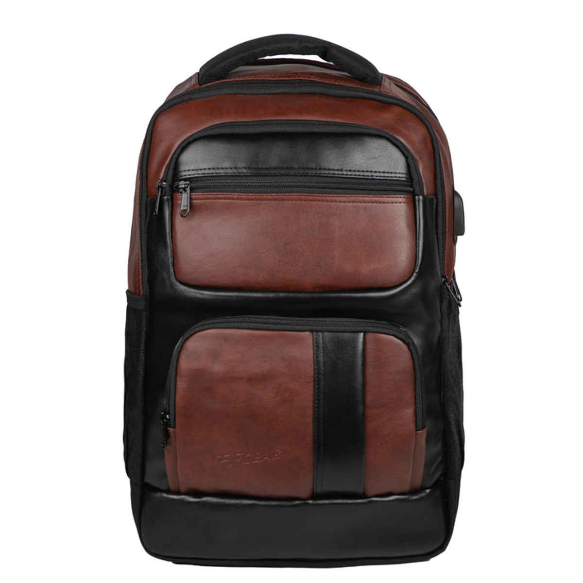 F Gear Unisex Solid Artificial Leather 28 L Laptop Backpack | Brown