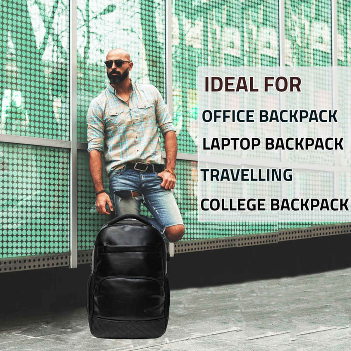 F Gear Unisex Solid Cotton Blend 27 L Laptop Backpack | Black