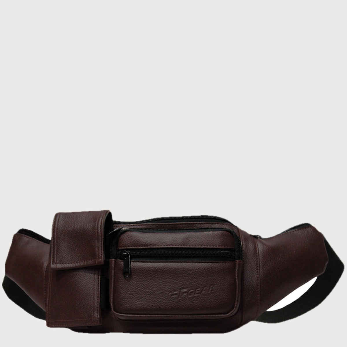 F Gear Unisex Leatherette 2 L Waist Bag | Brown