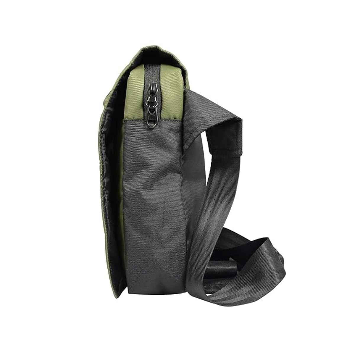 Police Unisex Solid Polyester 2.6 L Crossbody Bag | Black and Green