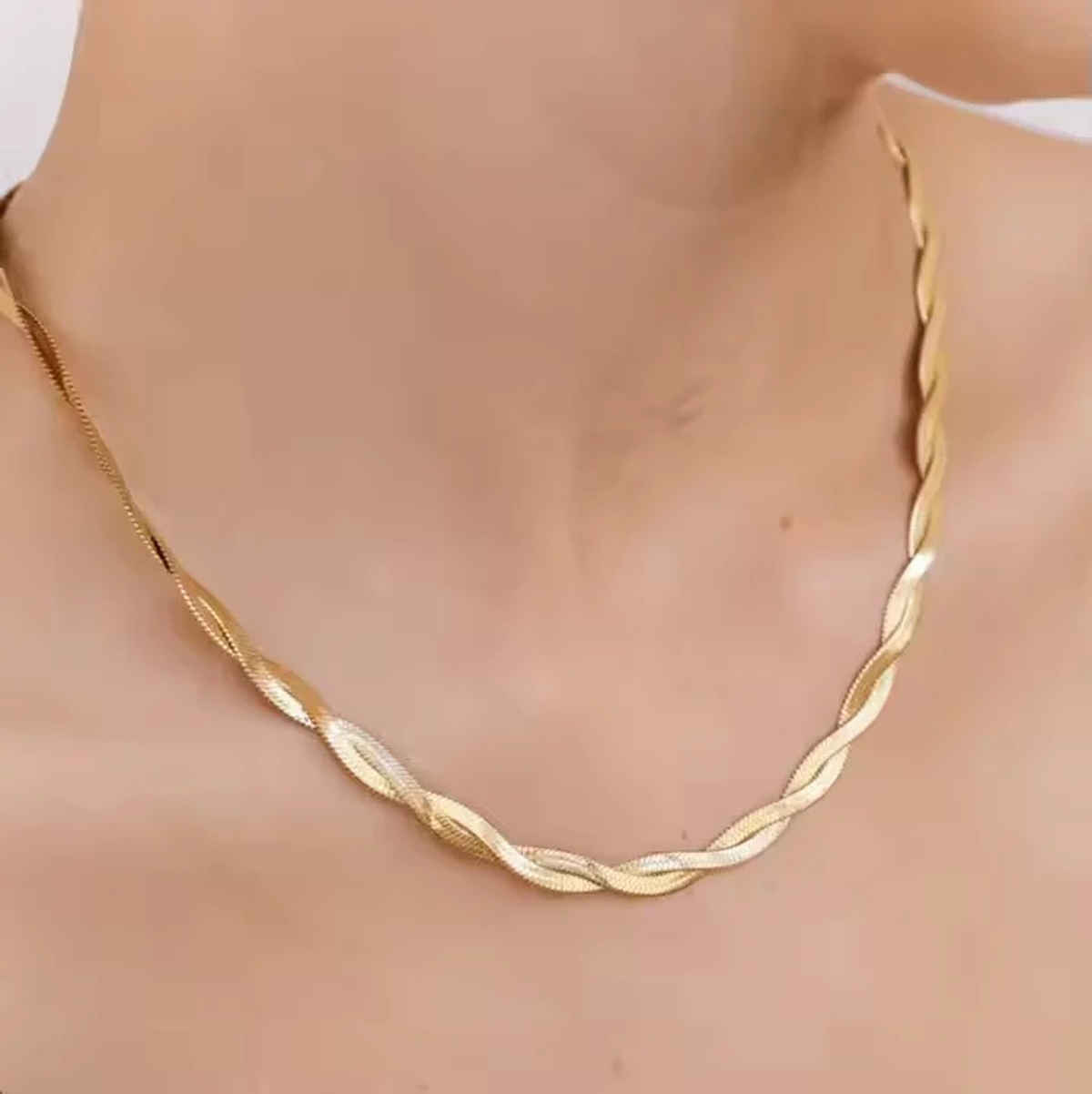 ZAISHA 18K Gold Plated Herringbone Cross Chain Necklace | Birthday | Anniversary | Valentines gift