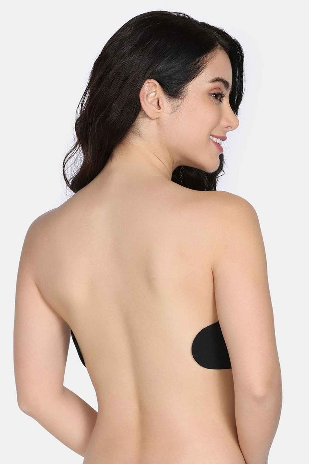 Zivame Padded Non Wired Low Coverage Stick-On Bra | Black - C Cup