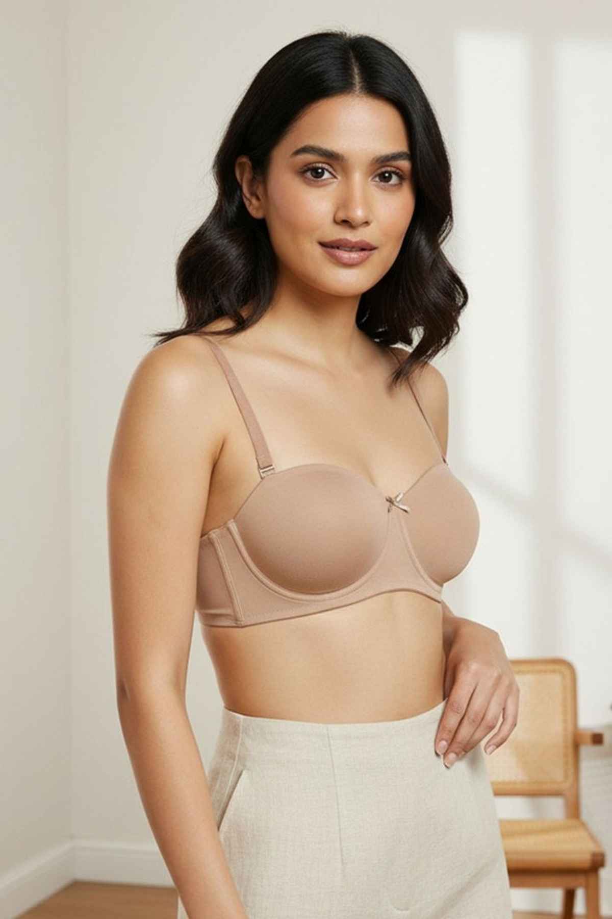 Zivame Padded Wired 3/4Th Coverage Multiway Bra | Skin - 34C