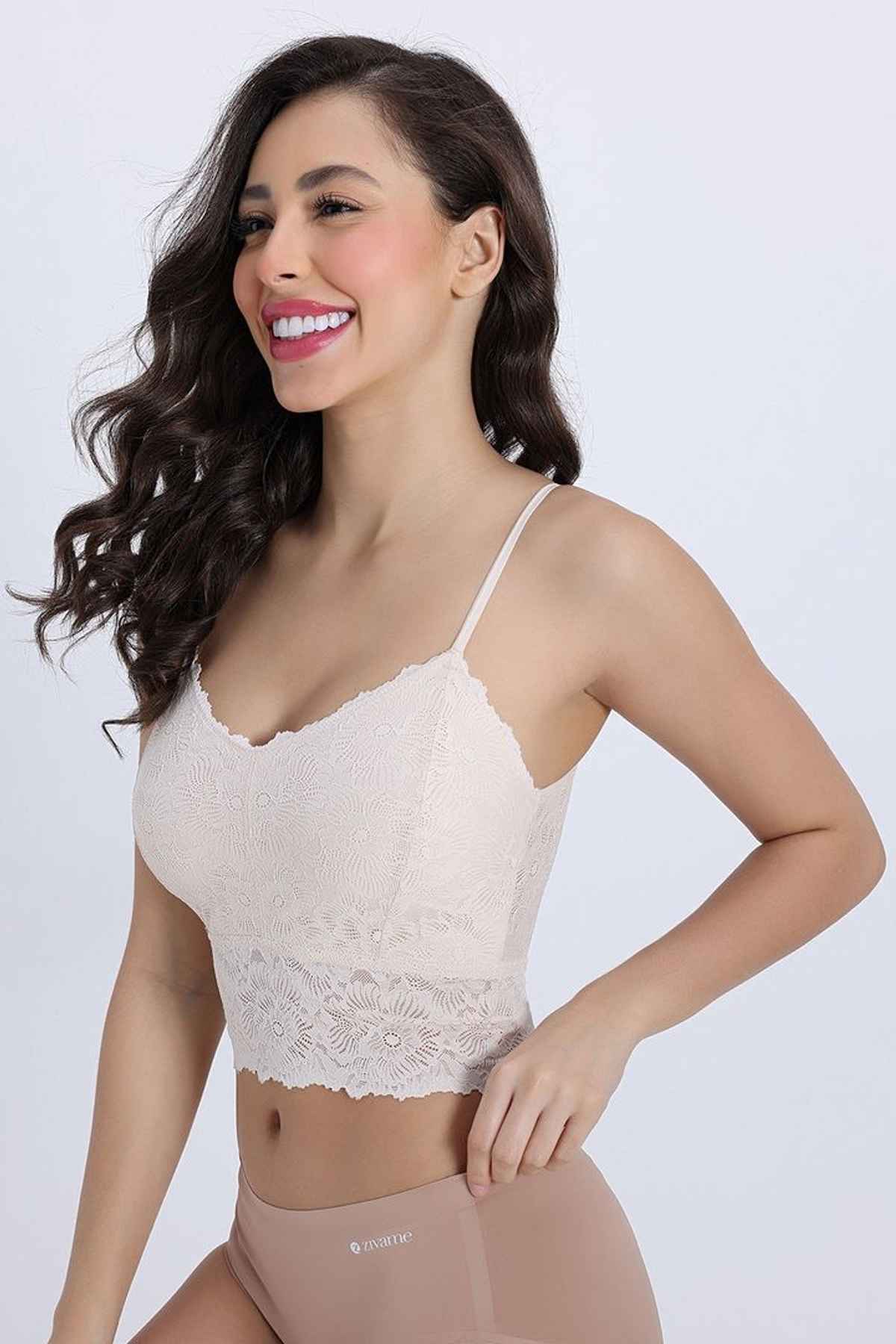 Zivame Double Layered Non Wired High Coverage Bralette - Sand Dollar - M