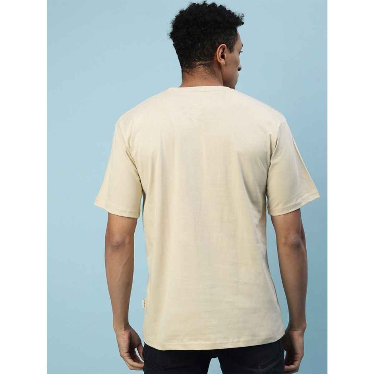 VEIRDO Men's Printed Oversized T-shirt | OS 100 FRGORGNL SW | Swan White - L