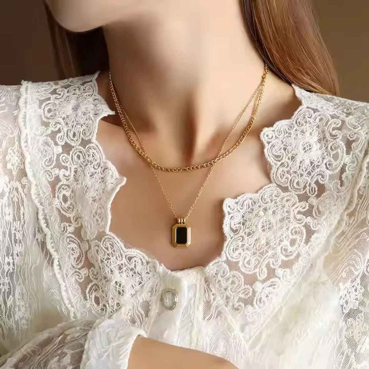 ZAISHA 18K Gold Plated Black Onyx Multilayer Necklace | Birthday | Anniversary | Valentines gift