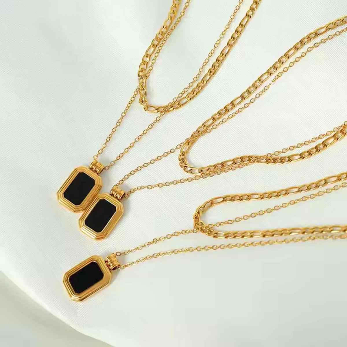 ZAISHA 18K Gold Plated Black Onyx Multilayer Necklace | Birthday | Anniversary | Valentines gift