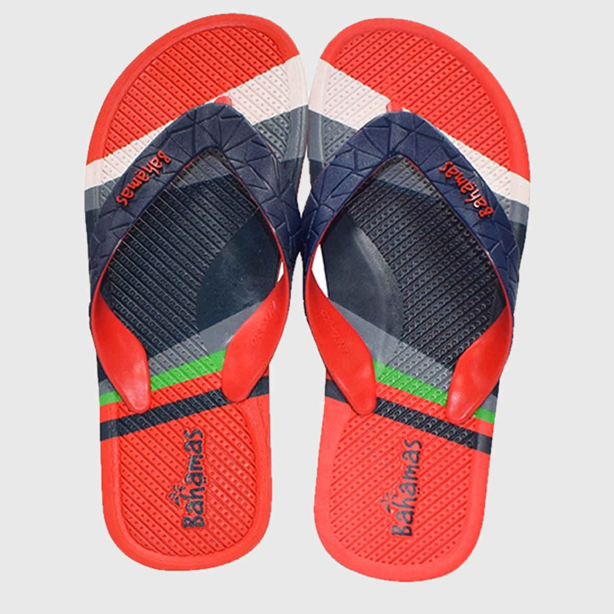 Bahamas Slippers BHG-102 Navy Blue Red For Men | 9 UK