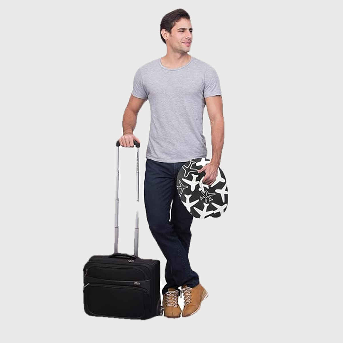 Orka Travel Digital Printed Microbeads U Neck Pillow |Planes Black