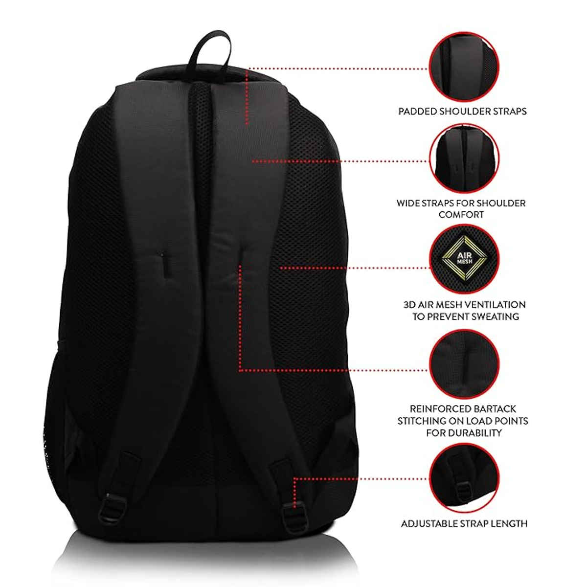 Lunar's Unisex Solid Polyester 35 L Backpack | Black and Blue - 19 Inches