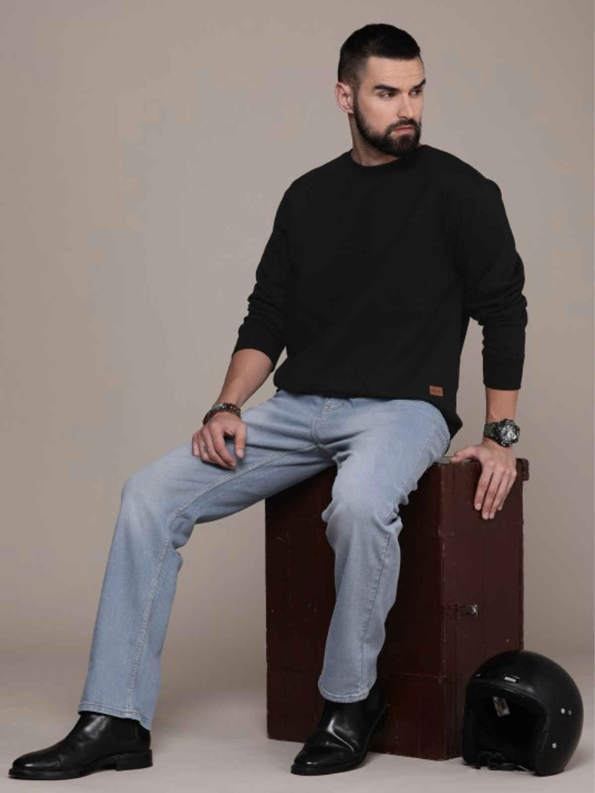 Outlaws Men's Cotton Rich Premium Sweatshirt | Black - L