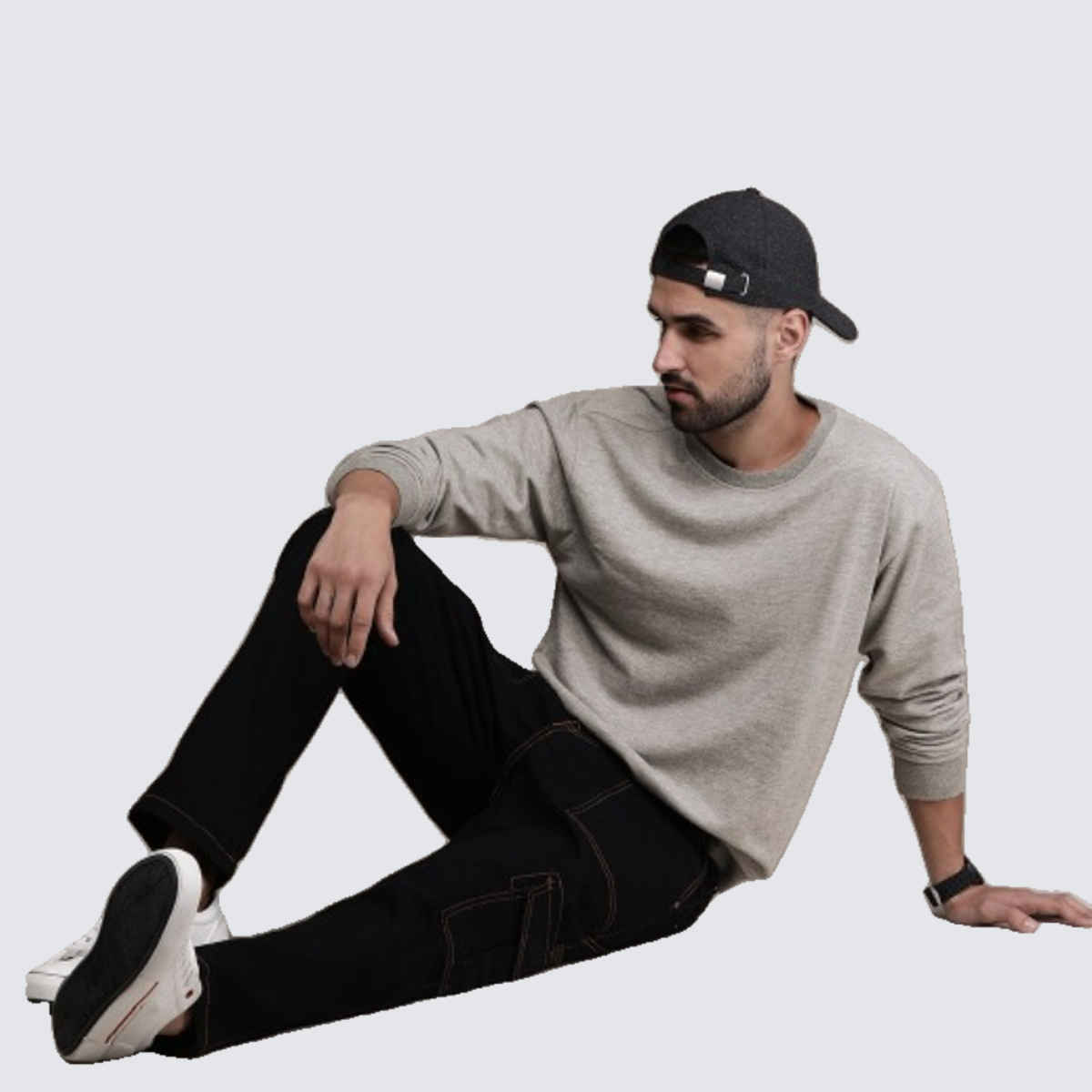 Outlaws Men's Cotton Rich Premium Sweatshirt | Grey Melenge - L