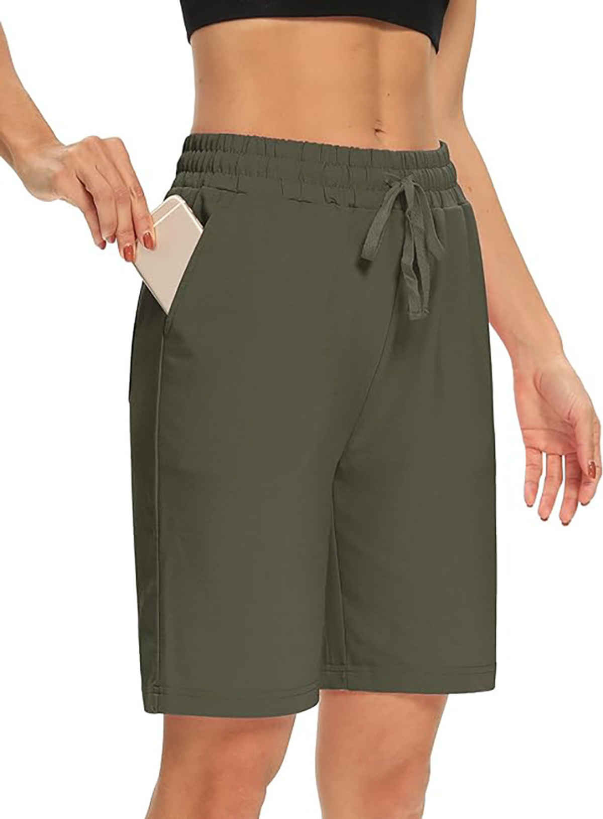 Hotfits Women's Solid Regular Casual Shorts | Green - S