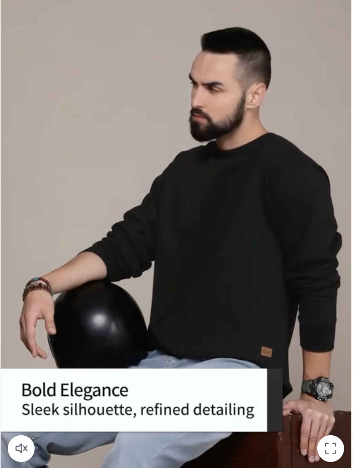 Outlaws Men's Cotton Rich Premium Sweatshirt | Black - M