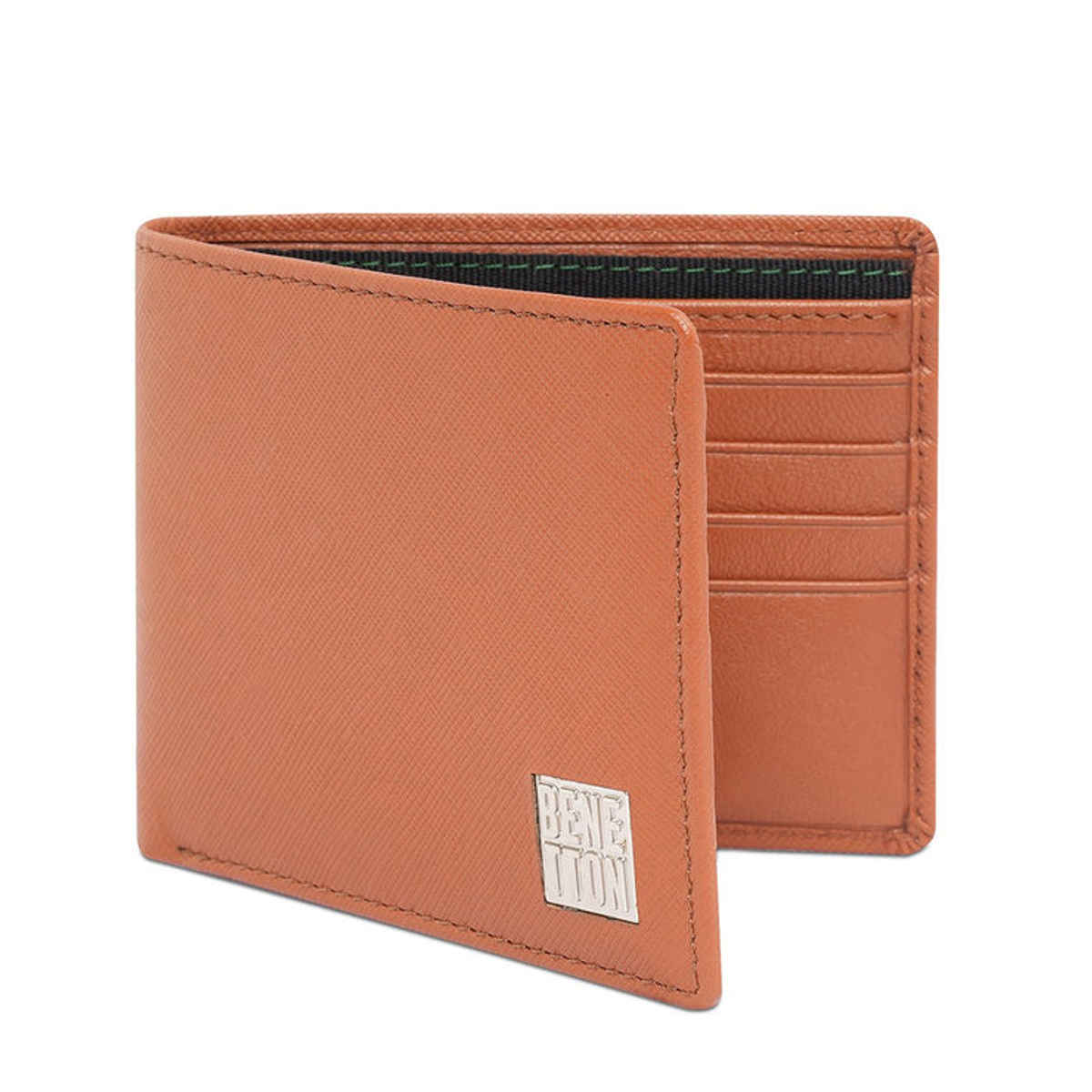 United Colors Of Benetton Men's Solid Leather Wallets | Tan