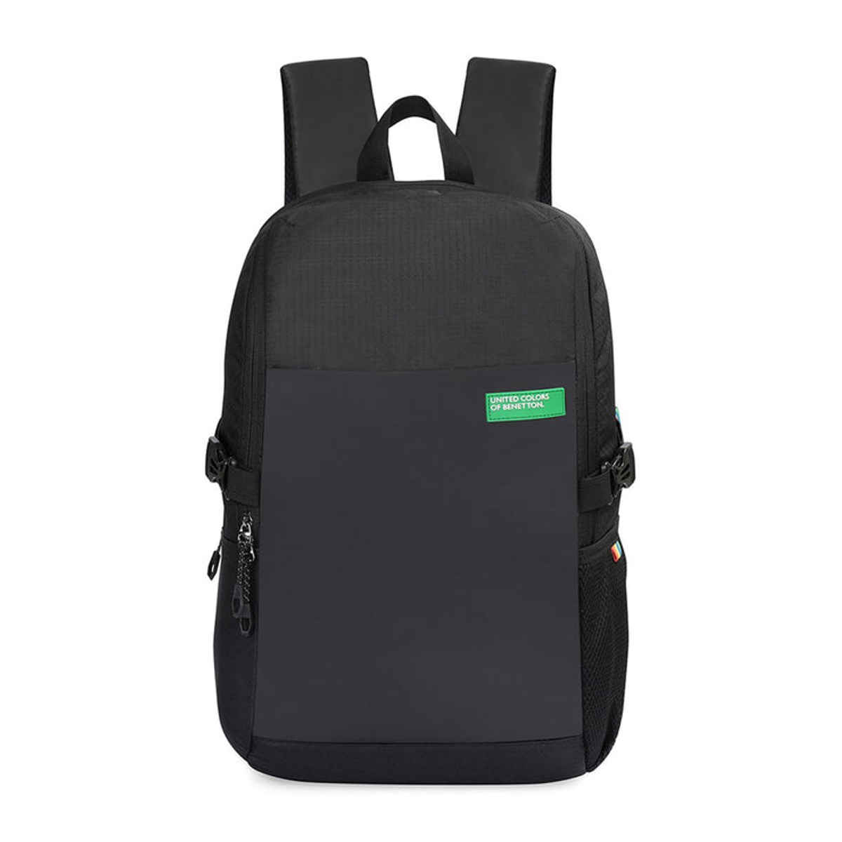 United Colors Of Benetton Unisex Solid Polyester 25 L Laptop Backpack | Black - Free Size