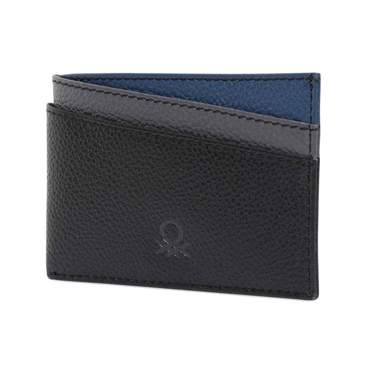United Colors Of Benetton Men's Solid Leather Card Holder | Black - One Size