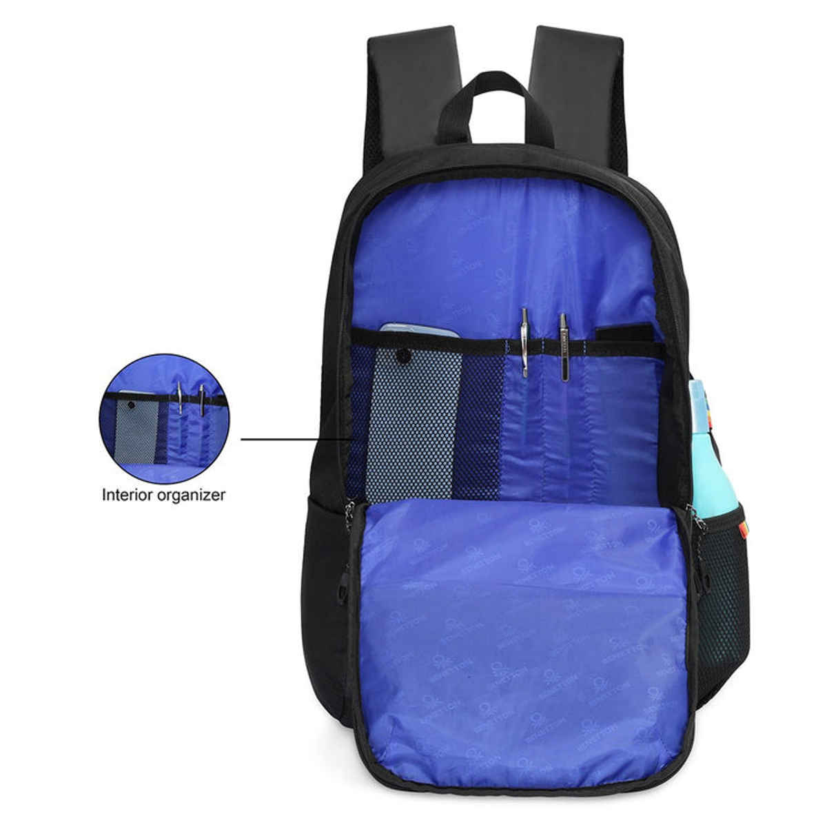 United Colors Of Benetton Unisex Solid Polyester 25 L Laptop Backpack | Black - Free Size