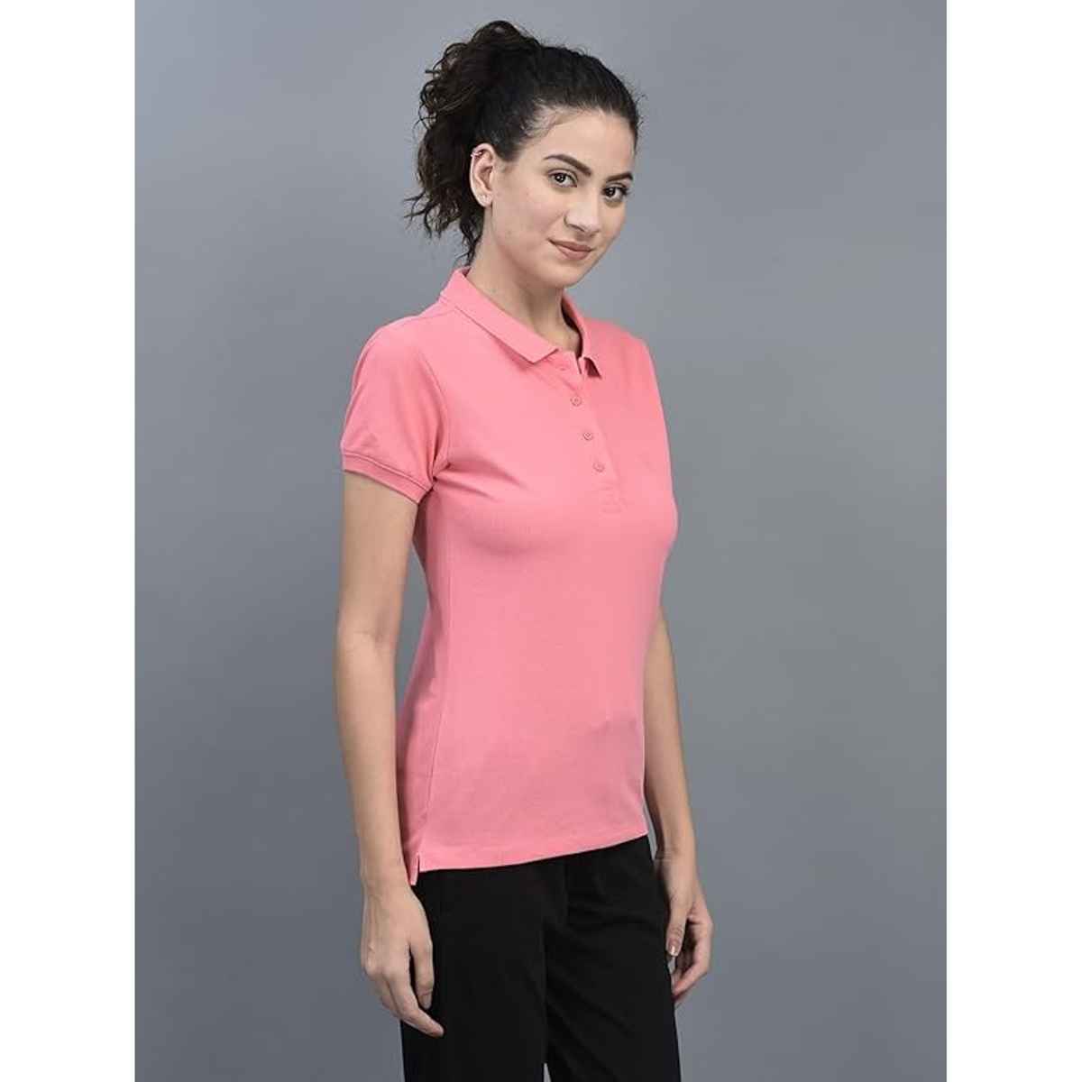 Dollar Women Polo T-shirt - Pink | Premium Cotton | L