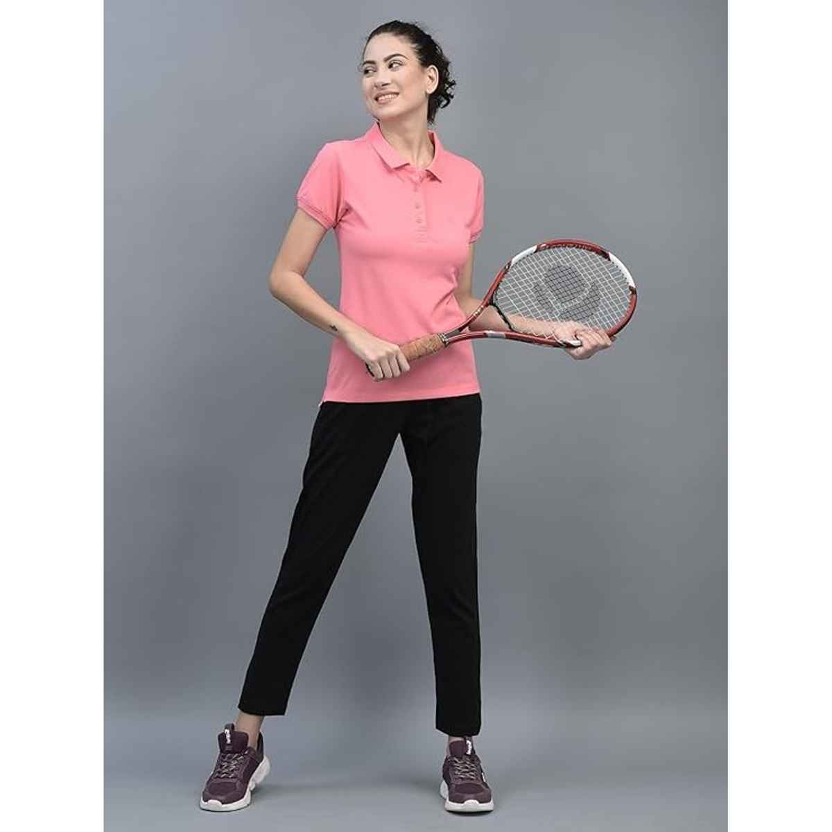 Dollar Women Polo T-shirt - Pink | Premium Cotton | L