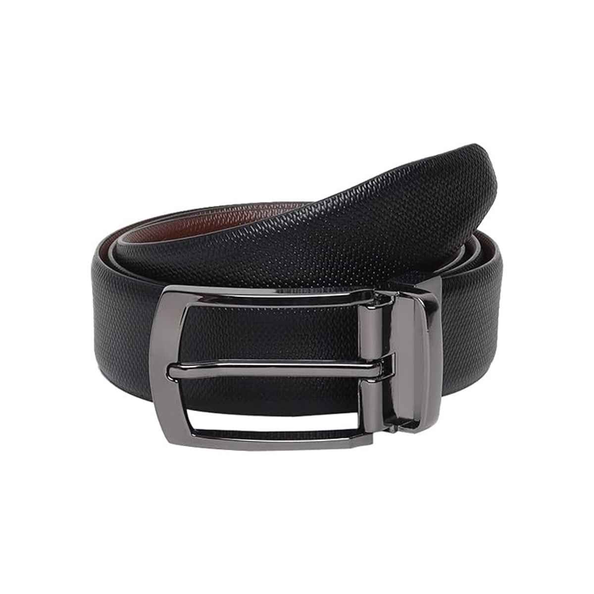 Teakwood Men's Solid Genuine Leather Reversible Belt | Black and Brown - 42 Inches