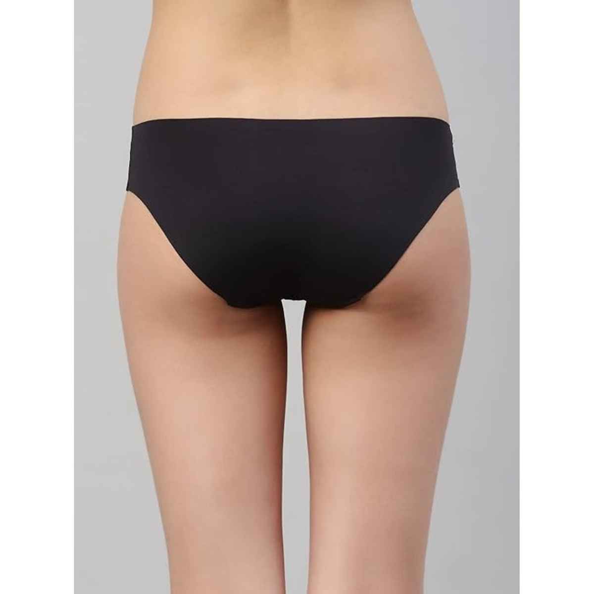 Enamor Women's PB40 100% Cotton Crotch Bikini Panty|Low Waist | Jet Black-L