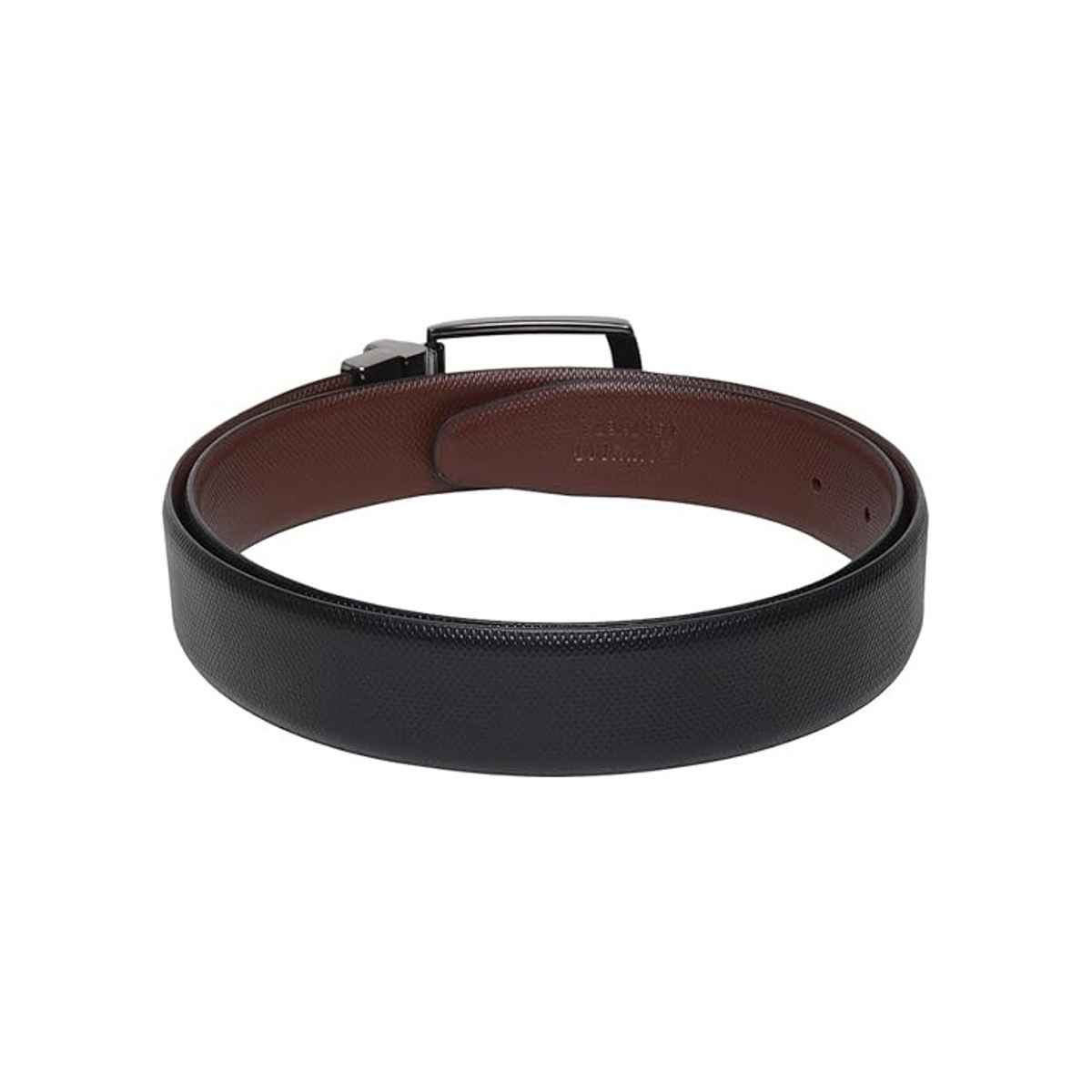 Teakwood Men's Solid Genuine Leather Reversible Belt | Black and Brown - 42 Inches