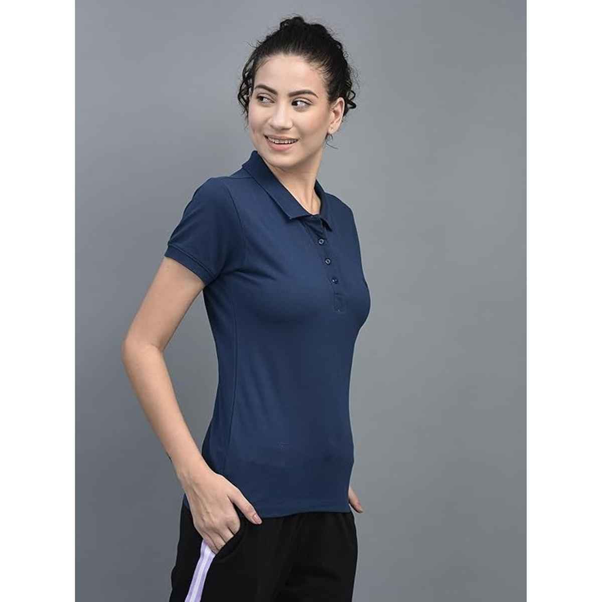 Dollar Women Polo T-shirt - Navy | Premium Cotton | M
