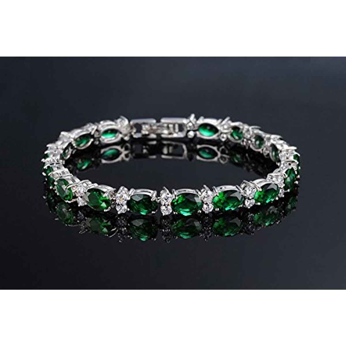 Shining Diva Fashion Platinum Plated Stylish Austrian Crystal Bracelet for Women and Girls | 11955b