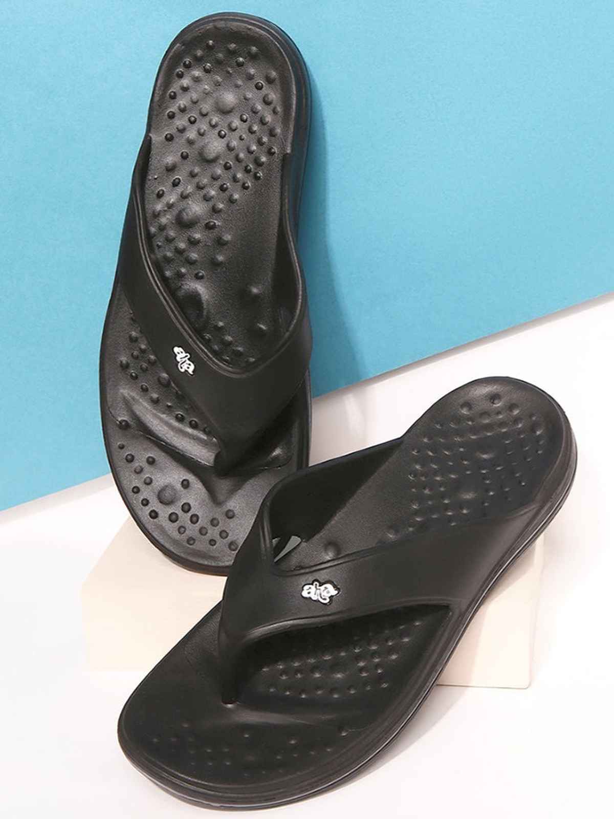 Liberty Men's A-HA EVA Beachtime Thong Slippers | Black | UK 10